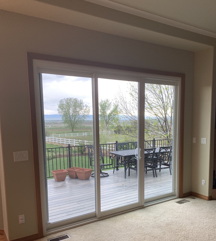 Custom patio door interior view